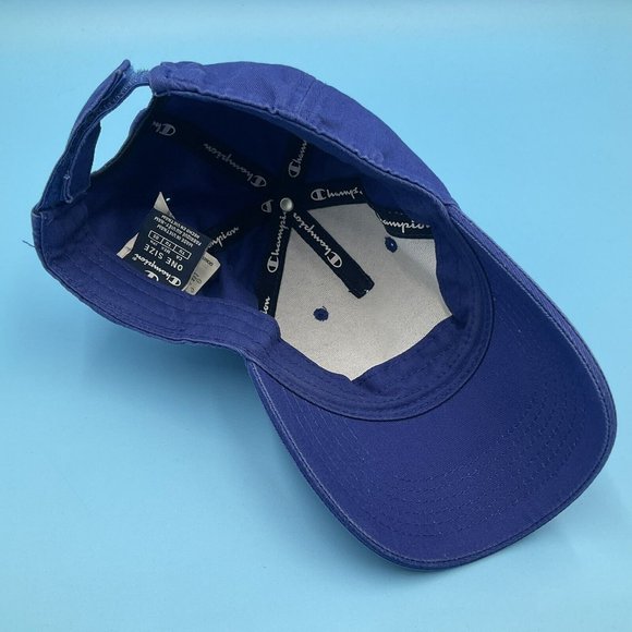 Champion Blue Hook & Loop Adjustable Cotton Cap Hat One Size - Picture 6 of 8